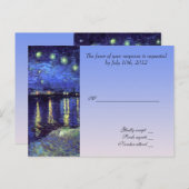 結婚承諾カード、ヴァン・ゴッホの星月夜 インビテーションポストカード (正面/裏面)
