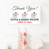 結婚披露宴ありがとう可愛いカップル 横断幕 (インサイチュ)