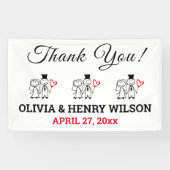 結婚披露宴ありがとう可愛いカップル 横断幕 (横)