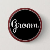 結婚披露宴のための新郎の結婚式のレトロの名札 缶バッジ (正面)