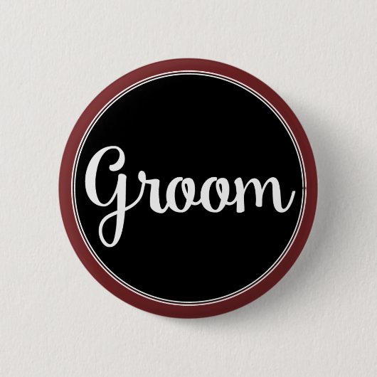 結婚披露宴のための新郎の結婚式のレトロの名札 缶バッジ (正面)
