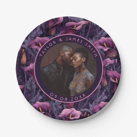 結婚披露宴のための美しいカレリリープレート ペーパープレート (正面)