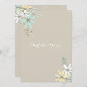 結婚披露宴のみの素朴春の花 招待状 (正面/裏面)