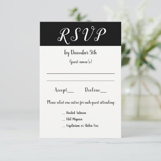 結婚披露宴のイベントによってはまたは3つの選択RSVPがパーティを楽しみます 出欠カード (スタンド正面)