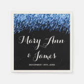 結婚披露宴のスターの落下"サファイアブルー" スタンダードカクテルナプキン (正面)