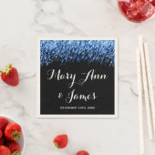 結婚披露宴のスターの落下"サファイアブルー" スタンダードカクテルナプキン (インサイチュ)