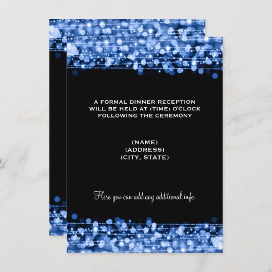 結婚披露宴のパーティーが青 招待状 (正面/裏面)