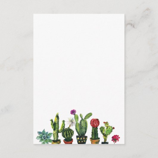 結婚披露宴のフェスタのサボテンのメキシコ人の挿入物 エンクロージャーカード (裏面)