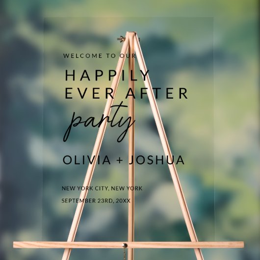 結婚披露宴のミニマリストの後を楽しく アクリルサイン (ニュートラル)