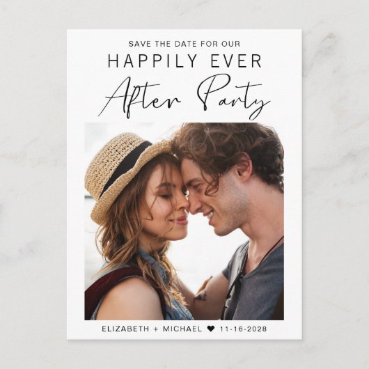 結婚披露宴の写真の日付の保存 案内ポストカード (正面)