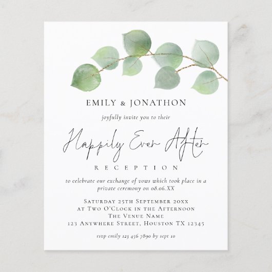 結婚披露宴の後ずっとユーカリの予算 (正面)