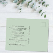 結婚披露宴の後ずっと幸せにデートを保存 案内ポストカード