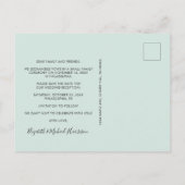 結婚披露宴の後ずっと幸せにデートを保存 案内ポストカード (裏面)