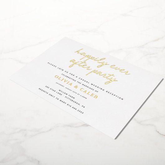 結婚披露宴の後ずっと幸せに 箔招待状 (回転した状態)