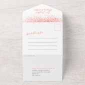 結婚披露宴の後のサンゴの水の色ダブアート オールインワン招待状 (外側)