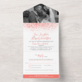 結婚披露宴の後のサンゴの水の色ダブアート オールインワン招待状 (内側)