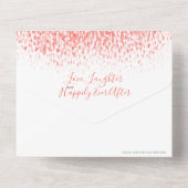 結婚披露宴の後のサンゴの水の色ダブアート オールインワン招待状 (裏面)