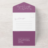 結婚披露宴の後の幸せな日々紫 オールインワン招待状 (外側)