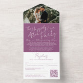 結婚披露宴の後の幸せな日々紫 オールインワン招待状 (内側)