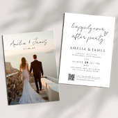 結婚披露宴の後の幸せなQRコード写真 招待状