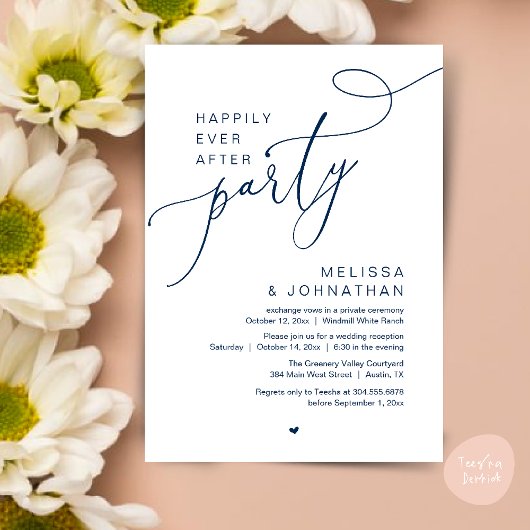 結婚披露宴の後の幸モダン福なパーティー 招待状