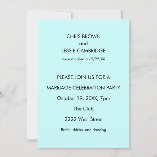 結婚披露宴の後私は私たちは招待状した 招待状 (裏面)