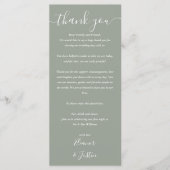 結婚披露宴の御礼 カード Sage Green (正面)