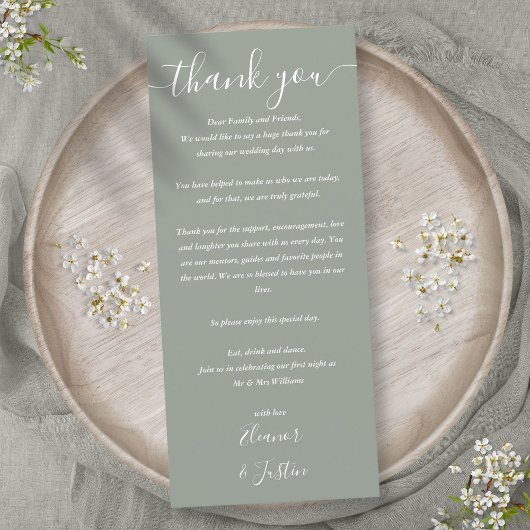 結婚披露宴の御礼 カード Sage Green