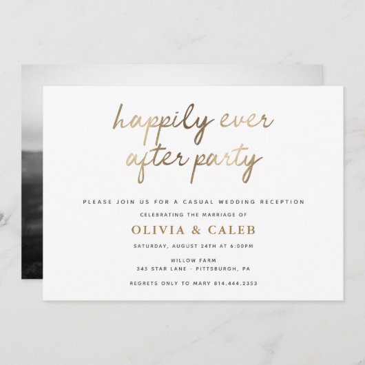 結婚披露宴の招待状を受け取った後ずっと幸せに 招待状 (正面/裏面)