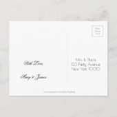 結婚披露宴の日付を保存フローラアジサイ白 案内ポストカード (裏面)