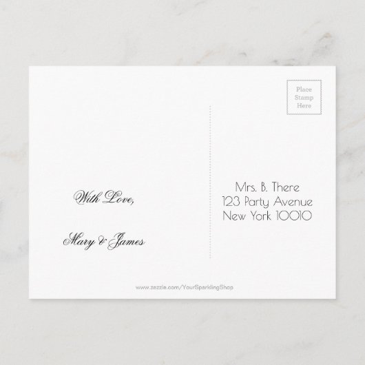 結婚披露宴の日付を保存フローラアジサイ白 案内ポストカード (裏面)