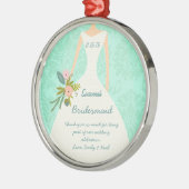 結婚披露宴はミントダマスク結婚式を支持 メタルオーナメント (左)