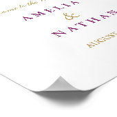 結婚披露宴サインフローラグリッターアメジスト ポスター (角)