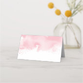 結婚披露宴スタイリッシュ水彩赤面ピンク プレイスカード (裏面)