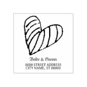 結婚披露宴ハートのアウトラインのエレガント装飾 ラバースタンプ (インプリント)