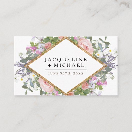 結婚披露宴バラ金ゴールドカントリーフローラアート エンクロージャーカード (正面)