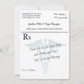 結婚披露宴パーティー医療処方箋パッド 招待状 (正面)