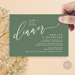 結婚披露宴パーティー後の幸せな時間 招待状<br><div class="desc">我々の素朴な緑のセージ緑のテーマのモダンお祝いの招待カード「パーティーの後に幸せ結婚に」を使用して優雅であなたの永遠の始まりをマーク。カップルが楽しい大事な行事を伸ばすのに最適な、この招待は遊び心のヒントと洗練を醸し出し、思い出に残るイベントのためのステージを設定。時代を超越した台本モダンデザインテーマで飾られ、お祭りに洗練された魅力のtouchを加える。この招待はテッシャ・デリックによって制作され、あなたの愛の物語を美しく捉えることを約束する。</div>