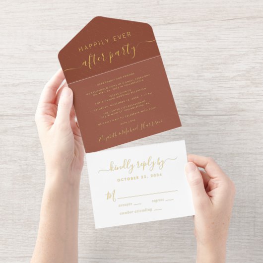 結婚披露宴フォイルの後のパーティーを楽しく オールインワン招待状 (切り取り部)