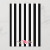 結婚披露宴フローラ金ゴールド白黒ストライプ エンクロージャーカード (裏面)