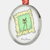 結婚披露宴リングや輪ベアラークリスマスオーナメントギフト メタルオーナメント (左)