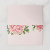 結婚披露宴ヴィンテージピンクフローラ牡丹フラワー プレイスカード (外部開封)