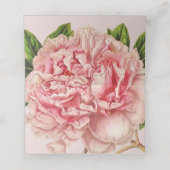 結婚披露宴ヴィンテージピンクフローラ牡丹フラワー プレイスカード (内部開封)