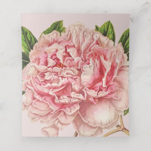 結婚披露宴ヴィンテージピンクフローラ牡丹フラワー プレイスカード (内部開封)