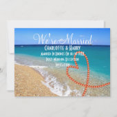 結婚披露宴後のパーティーサニービーチシーン 招待状 (正面)