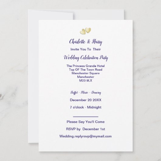 結婚披露宴後のパーティー結婚したをクレートで 招待状 (裏面)
