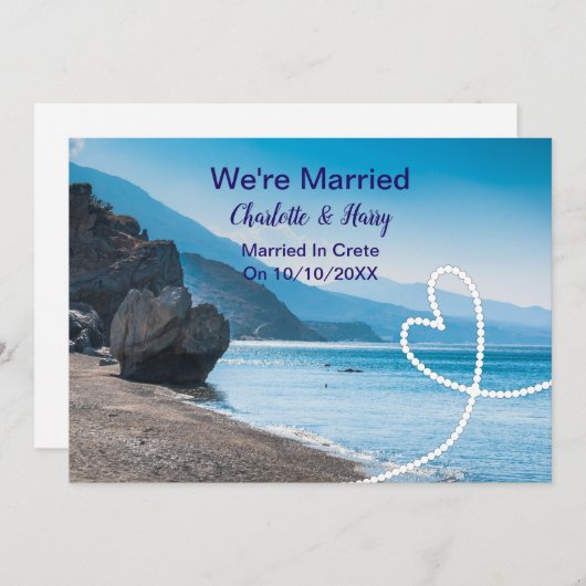 結婚披露宴後のパーティー結婚したをクレートで 招待状 (正面/裏面)