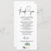 結婚披露宴感謝祭 メニュー (正面/裏面)