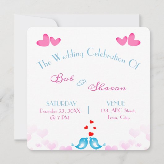 結婚披露宴招待状カード 招待状 (正面)