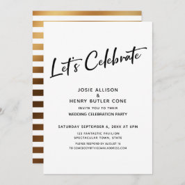 結婚披露宴＋ゴールドストライプを祝おう 招待状